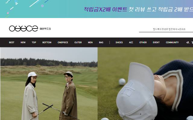 예쁜백도리 사이트 화면