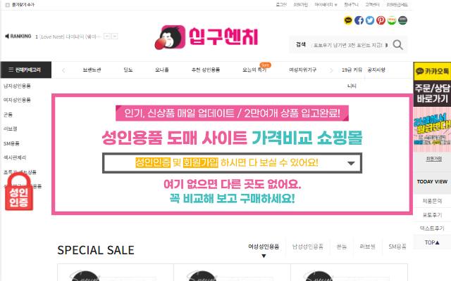 십구센치 사이트 화면