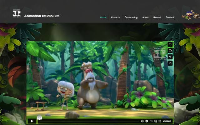 Animation Studio 38℃ 사이트 화면