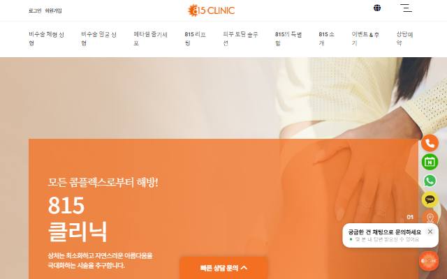 815 클리닉 사이트 화면