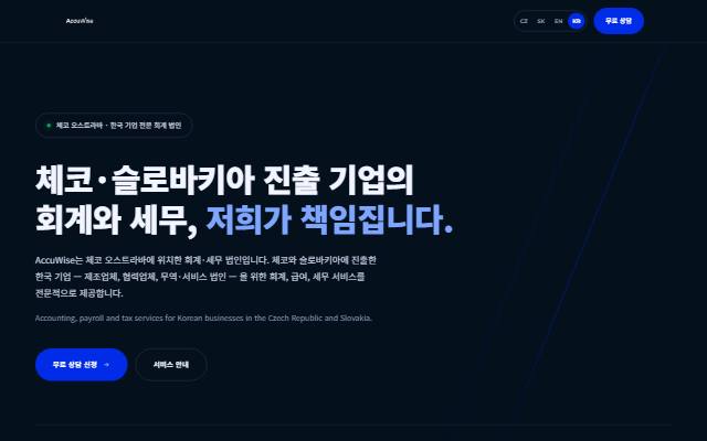 AccuWise 사이트 화면