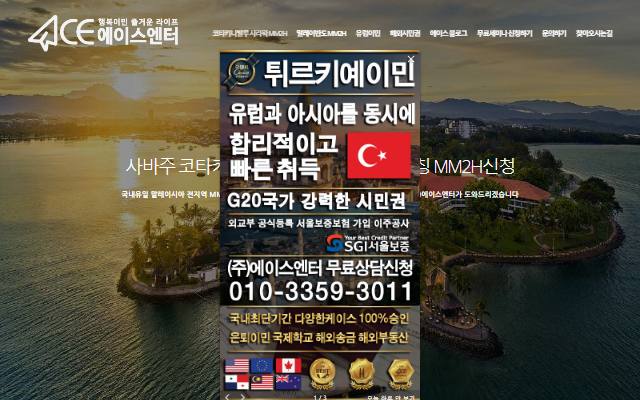 에이스엔터 사이트 화면