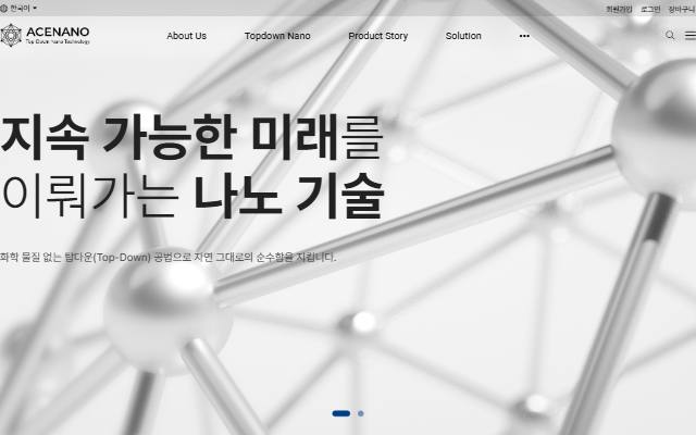 에이스나노 사이트 화면