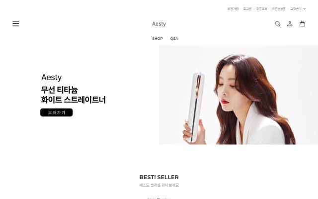 에스티 사이트 화면