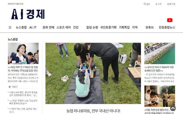 AI경제 사이트 화면
