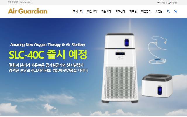 에어가디언 사이트 화면