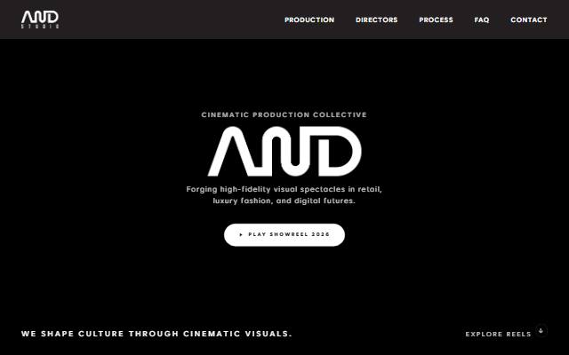AND STUDIO 사이트 화면