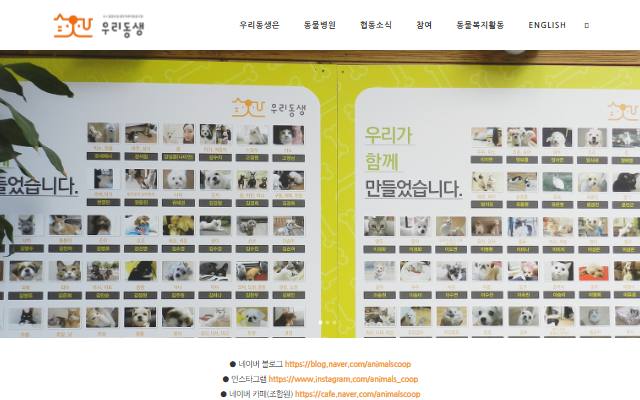 우리동생 사이트 화면