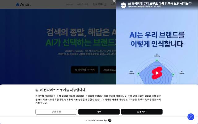 앤써 사이트 화면