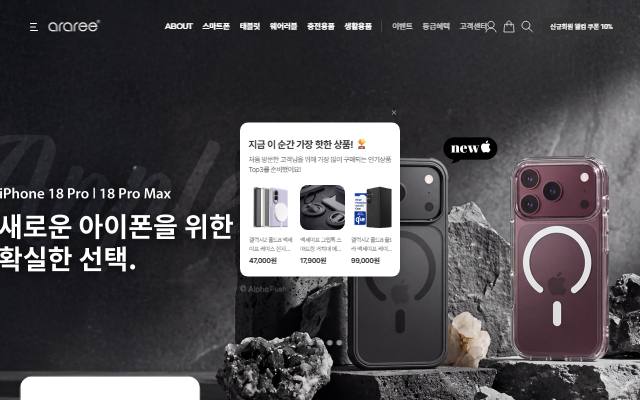 아라리 사이트 화면