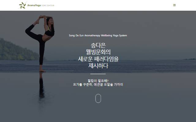 송다은의 아로마요가 사이트 화면