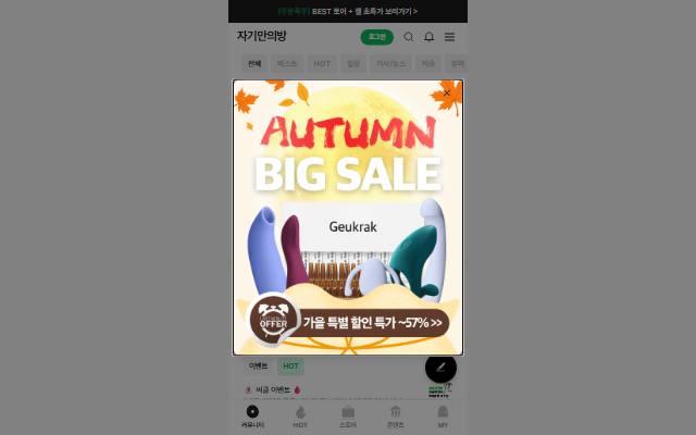 자기만의방 사이트 화면
