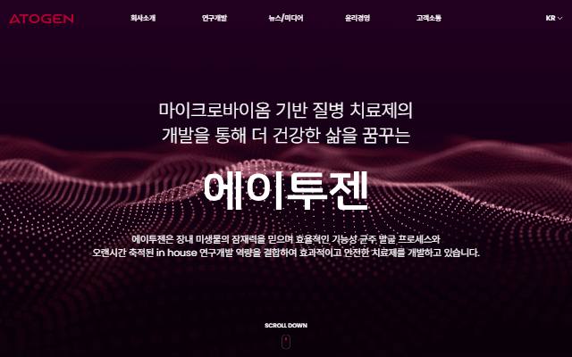 에이투젠 사이트 화면