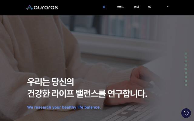 오로라에스 사이트 화면
