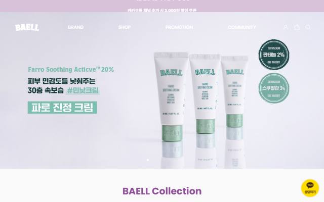 바엘 사이트 화면