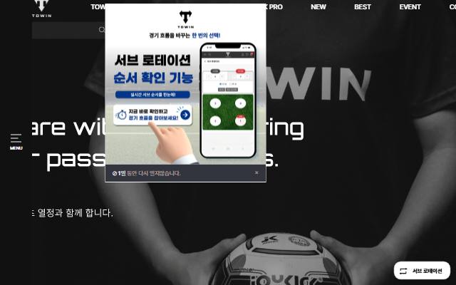 투윈코리아 사이트 화면