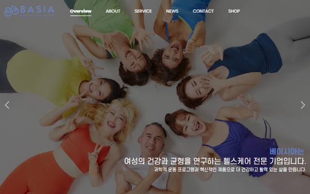 베이시아 사이트 화면