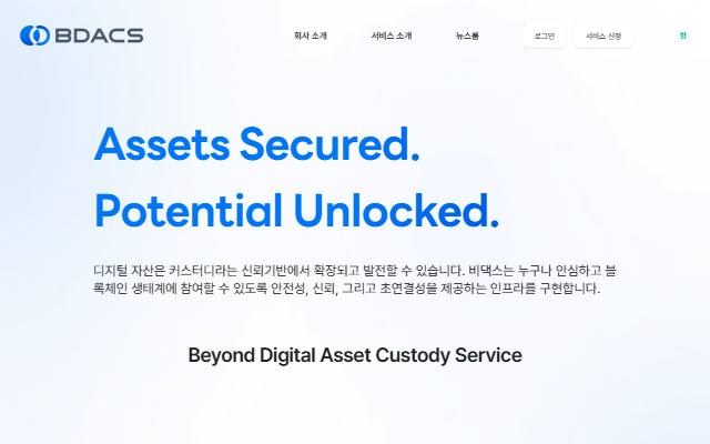 비댁스 사이트 화면