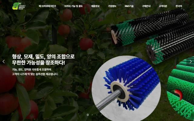 브러쉬테크 사이트 화면