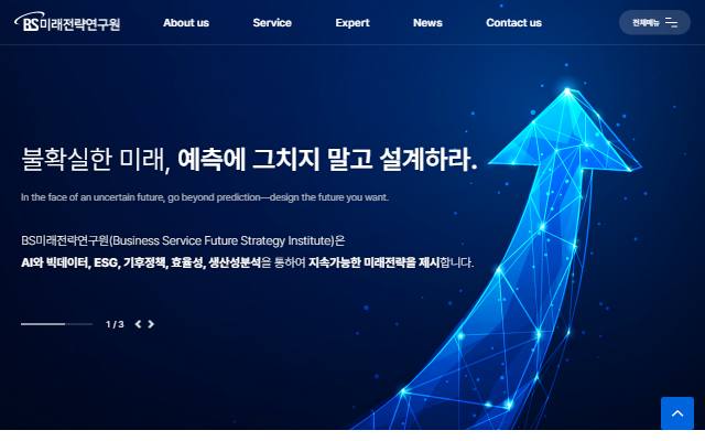 BS미래전략연구원 사이트 화면