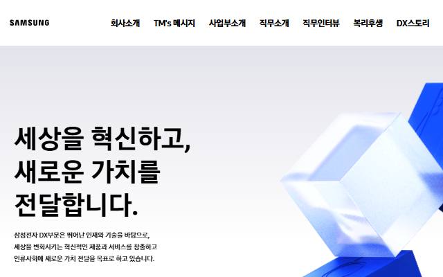 삼성전자 DX부문 채용 사이트 화면