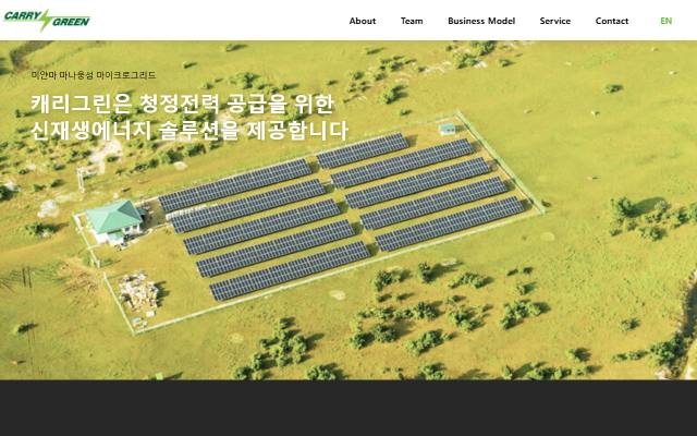 캐리그린 사이트 화면
